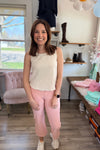 Lori Side Button Oatmeal Tank