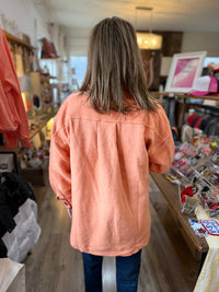 Kyra Tangerine Four Pocket Shacket