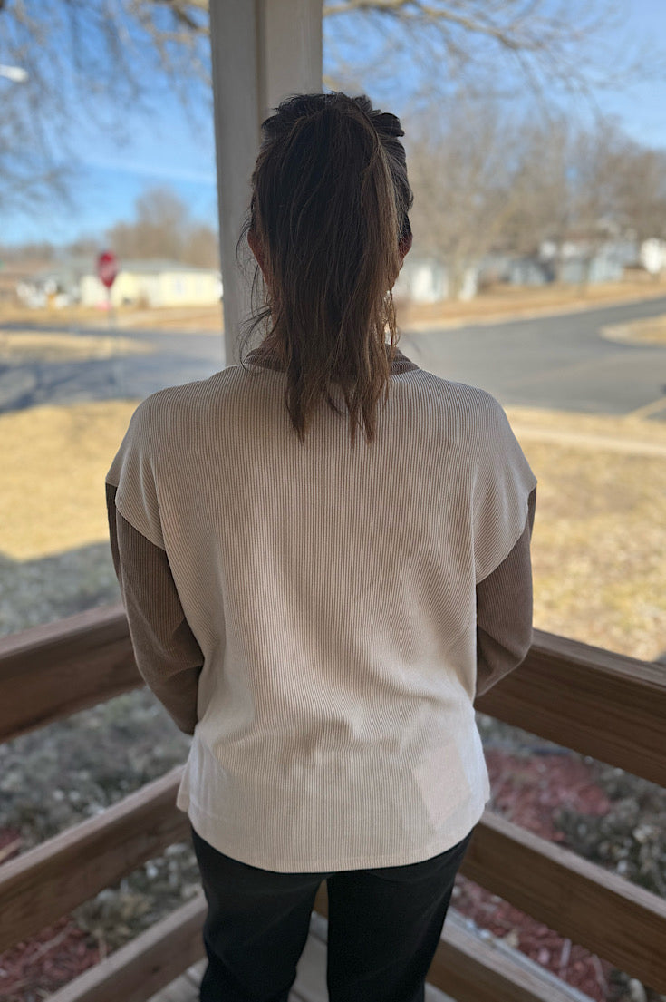 Hayes Colorblock Ribbed 1/4 Zip