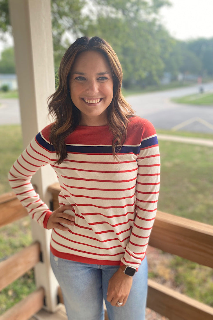 Gwen Stripe Lightweight Sweater {2 colors}