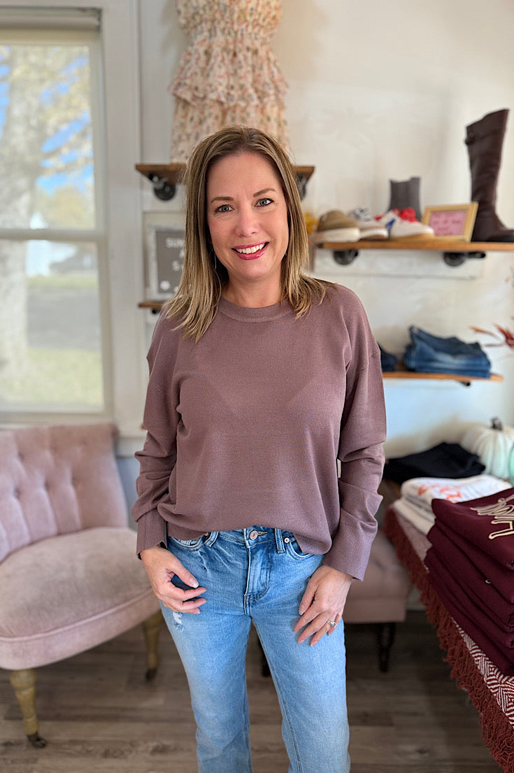 Letty Cocoa Brown Classic Sweater