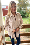 Booker Oatmeal Ribbed Button Down Shirt