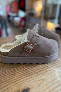 Oakley Dark Taupe Fur Lined Clog