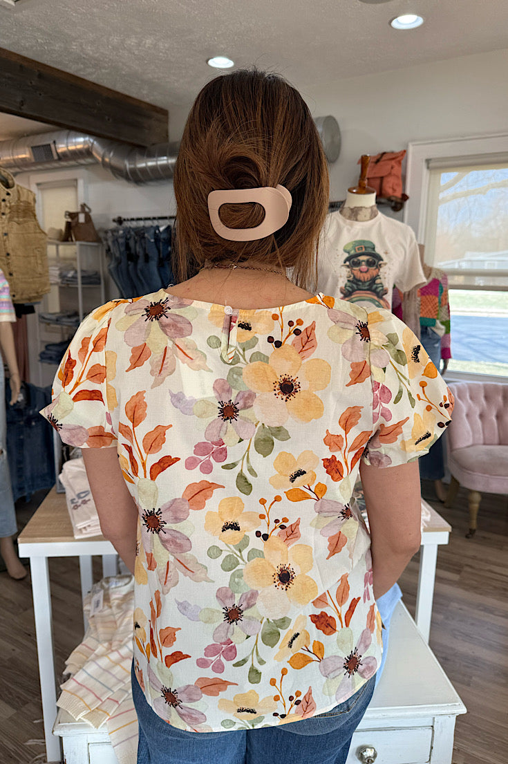 Aislynn Floral Short Sleeve Top