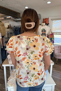 Aislynn Floral Short Sleeve Top