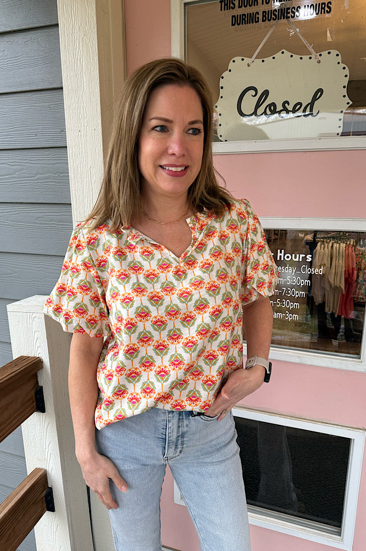 Hayes Ivory Boho Floral Top