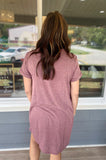 Calee Wine Tee Shirt Dress