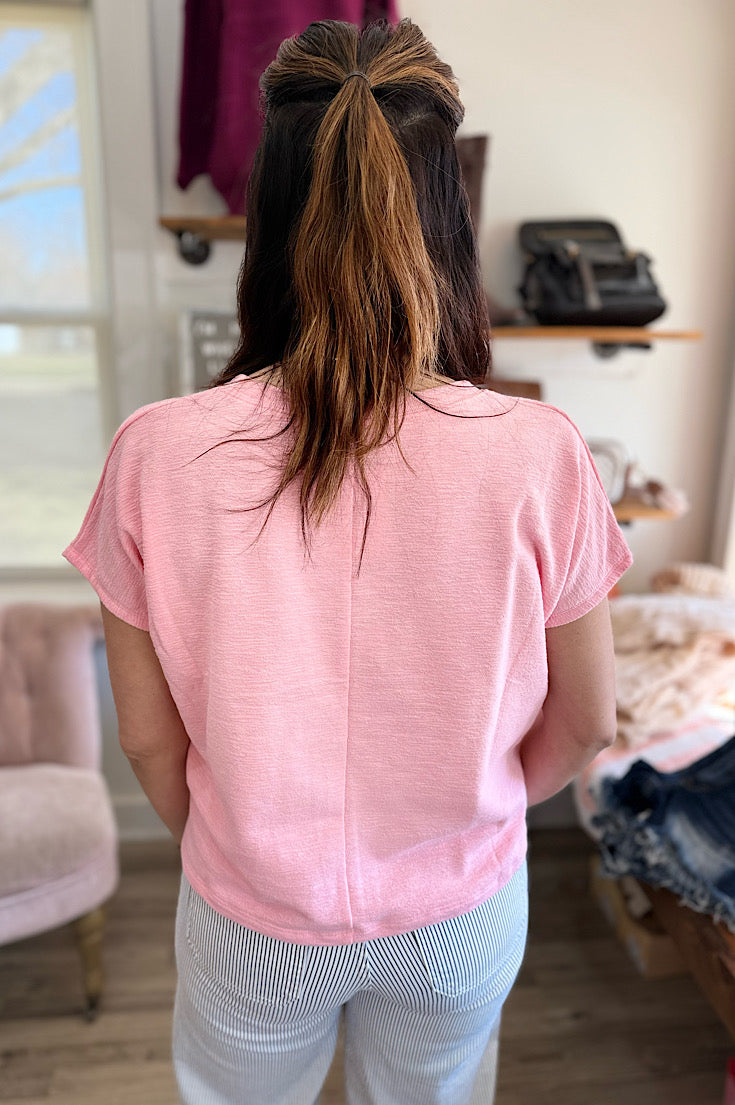 Dalia Pocket Textured Tee {2 Colors}