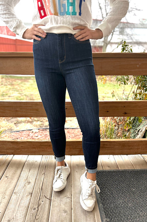 Josie Judy Blue Dark Denim Skinny Jean