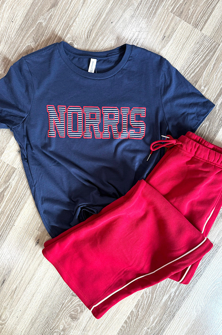 Norris Stripe Block Print Ladies Tee
