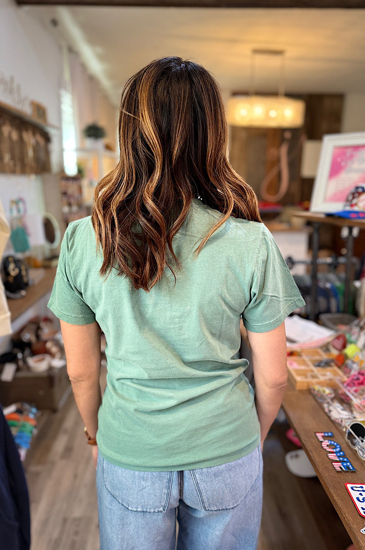 Fall Vibes Pumpkins Green Tee