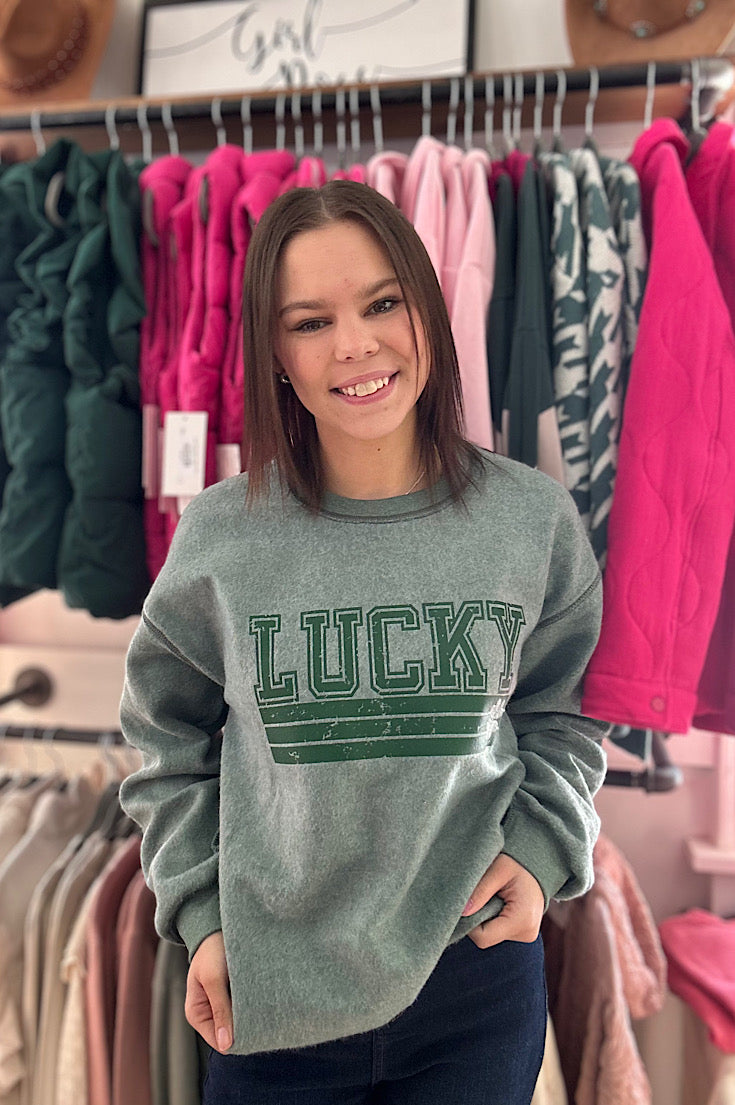 Lucky Inside Out Crew Fleece