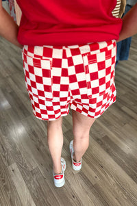 Jackson Red & White Checkered Shorts