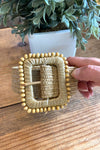 Braided Straw Belt with Square Buckle