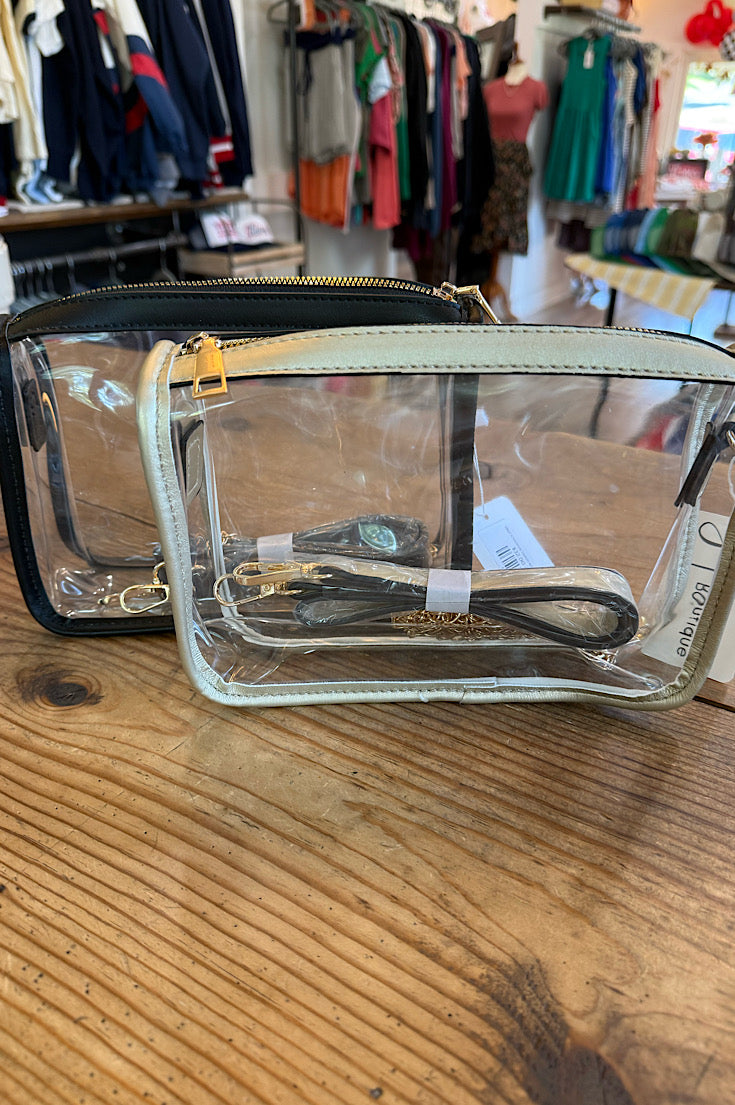Clear Crossbody Clutch w/Adjustable Strap {2 colors}