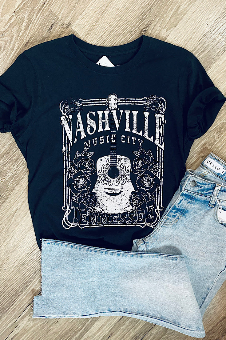 Nashville Tennessee Black Graphic Tee