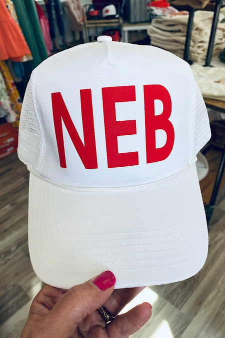 NEB Red Trucker Hat