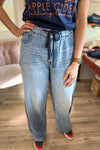Jayleen Judy Blue Elastic Waist Straight Leg Denim