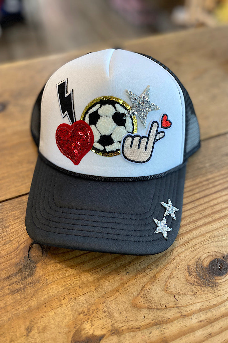 Soccer Themed Patch Trucker Hat