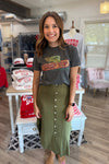 Ember Button Front Midi Skirt {2 colors}