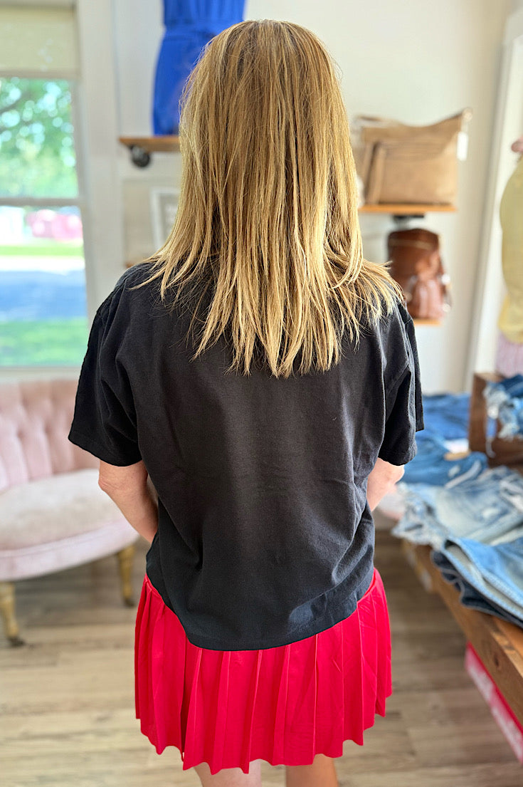 America Vintage Black Boxy Crop Tee