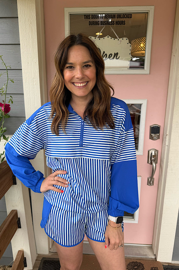Elliot Blue Stripe Shorts