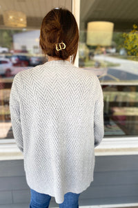 Heidi Chevron Knit Gray Cardigan