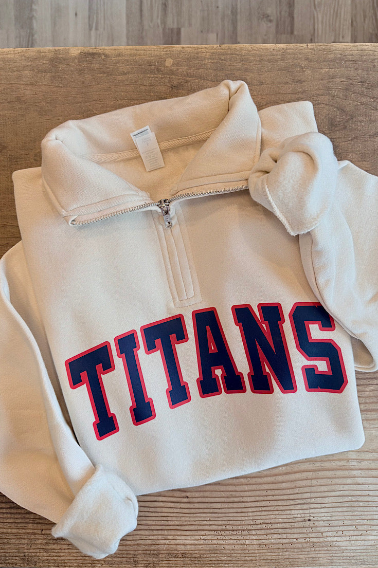 Titans Bone 1/4 zip Fleece Sweatshirt