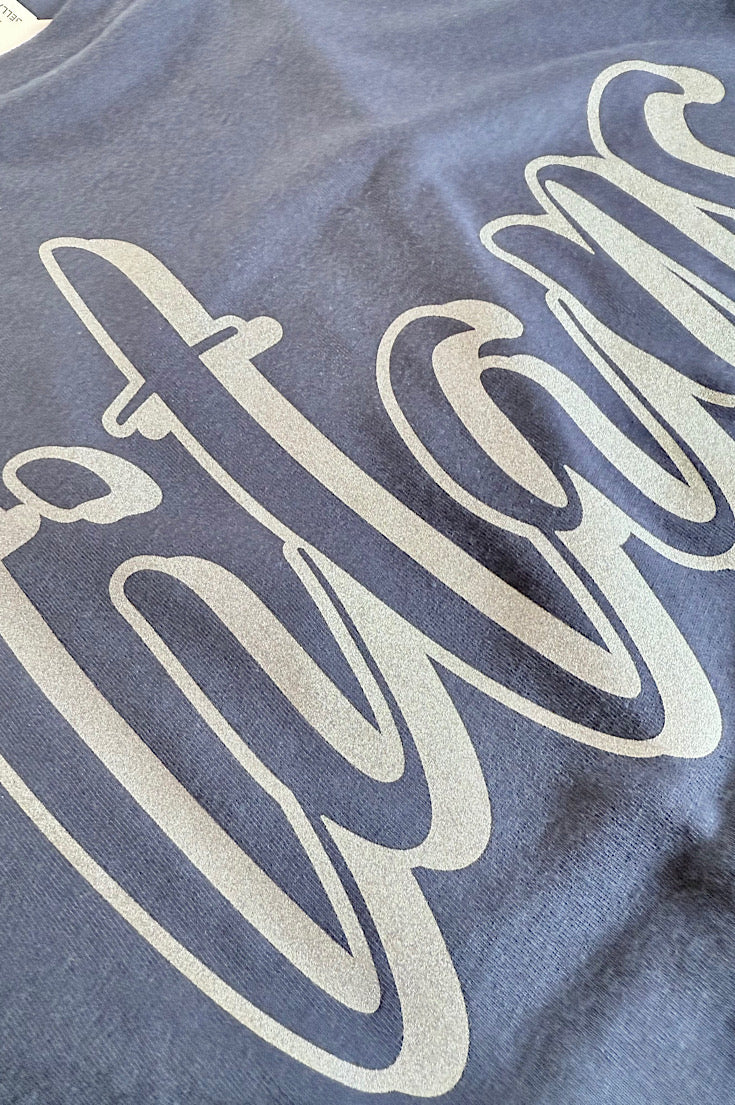 Titans Metallic Script Navy Tee