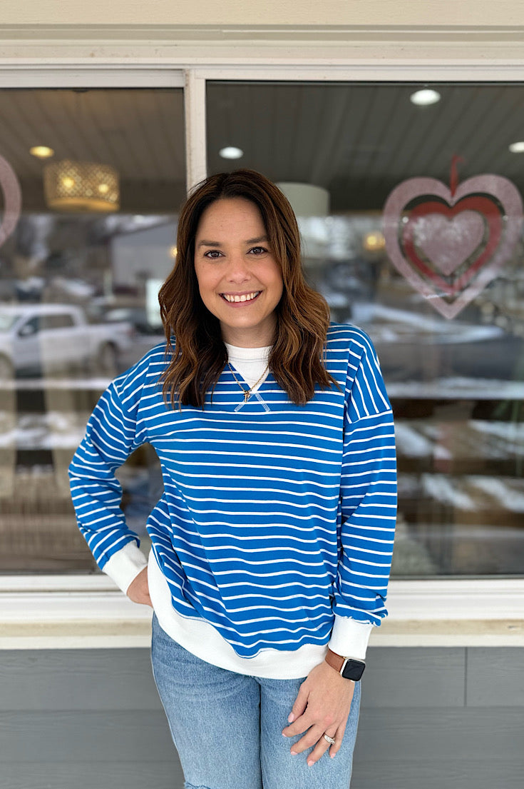 Zuri Striped Lightweight Pullover {2 colors}
