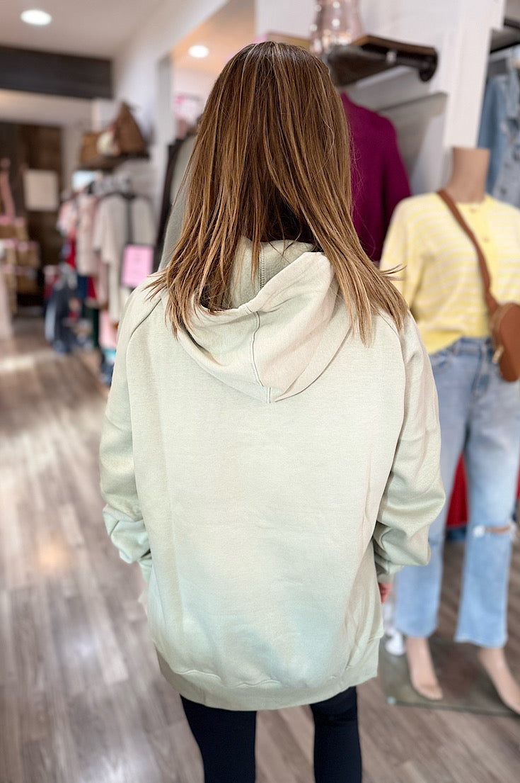 Conrad Sage Tunic Side Slit Hoodie