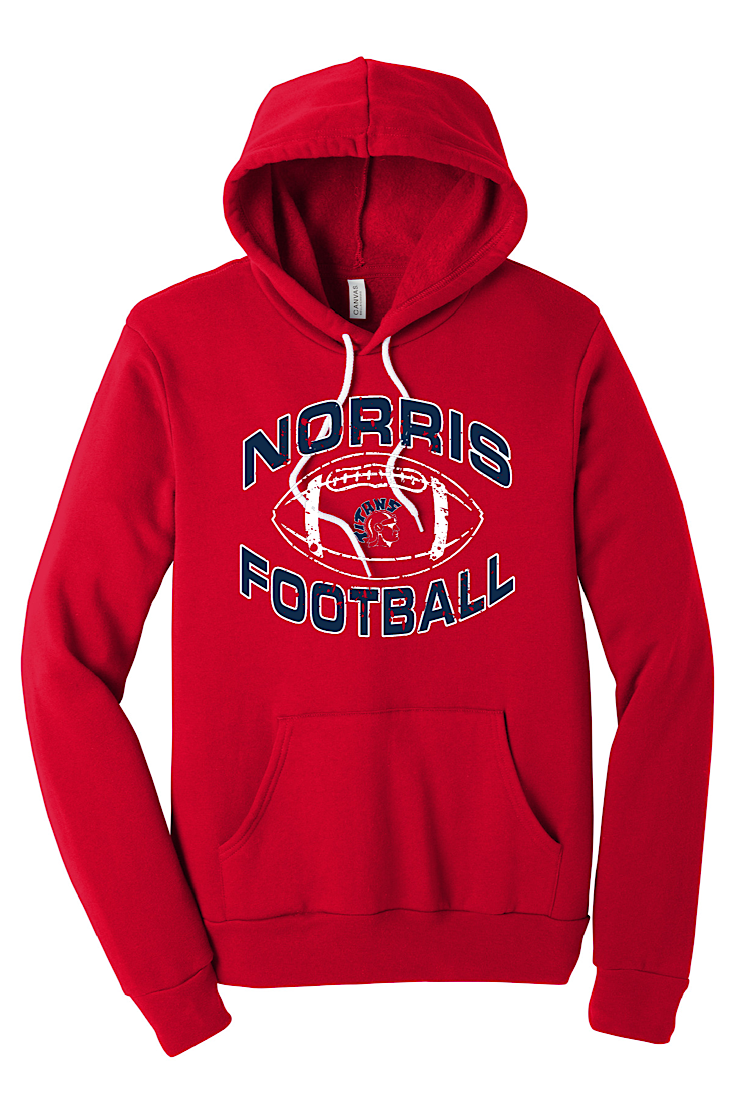 Norris Football Bella Canvas Unisex Red Hoodie