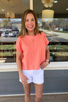 Stevie White Frayed Hem Denim Shorts