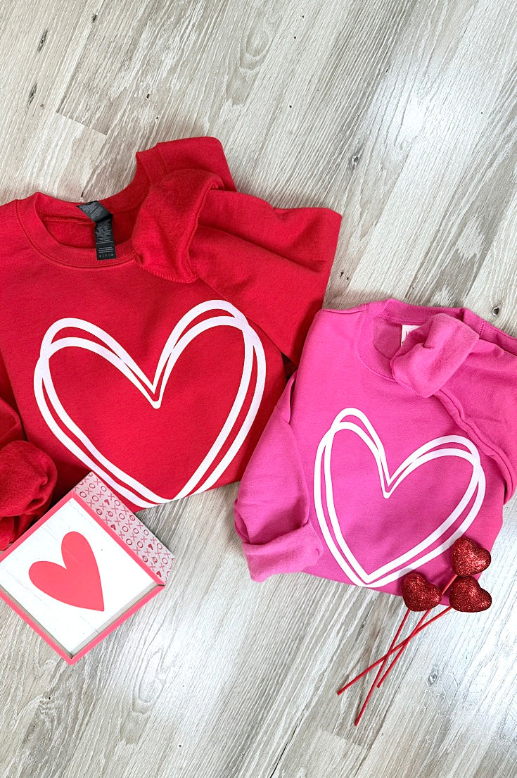 Whimsical Heart Sweatshirt -Adult and Youth **PREORDER**