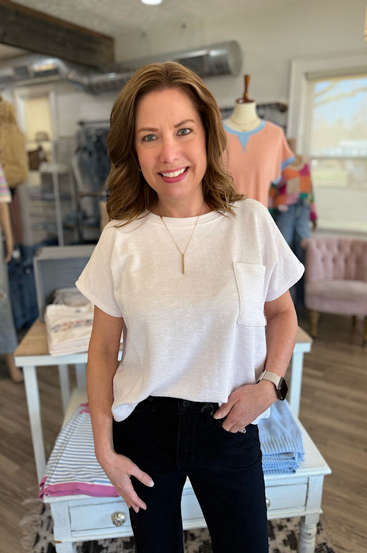 Dalia Pocket Textured Tee {2 Colors}