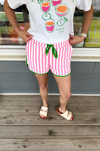 Gemma Pink Stripe Shorts