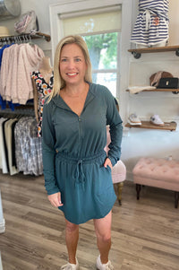 Jasmin Sage Gray Long Sleeve Active Romper