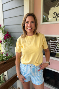 Chayse Boxy Modest Crop Washed Tee {4 colors}