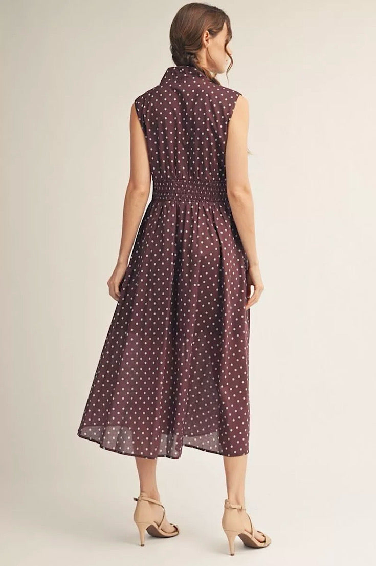 Meadow Long Polka Dot Dress