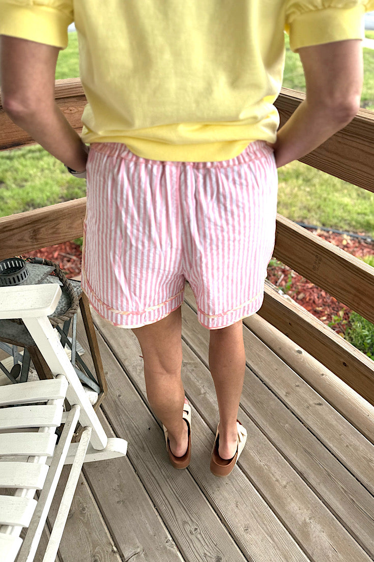 Millie Pink Striped Shorts