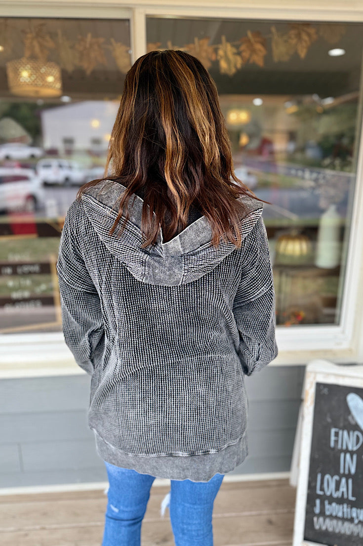 Kingston Black Mineral Washed Cardigan