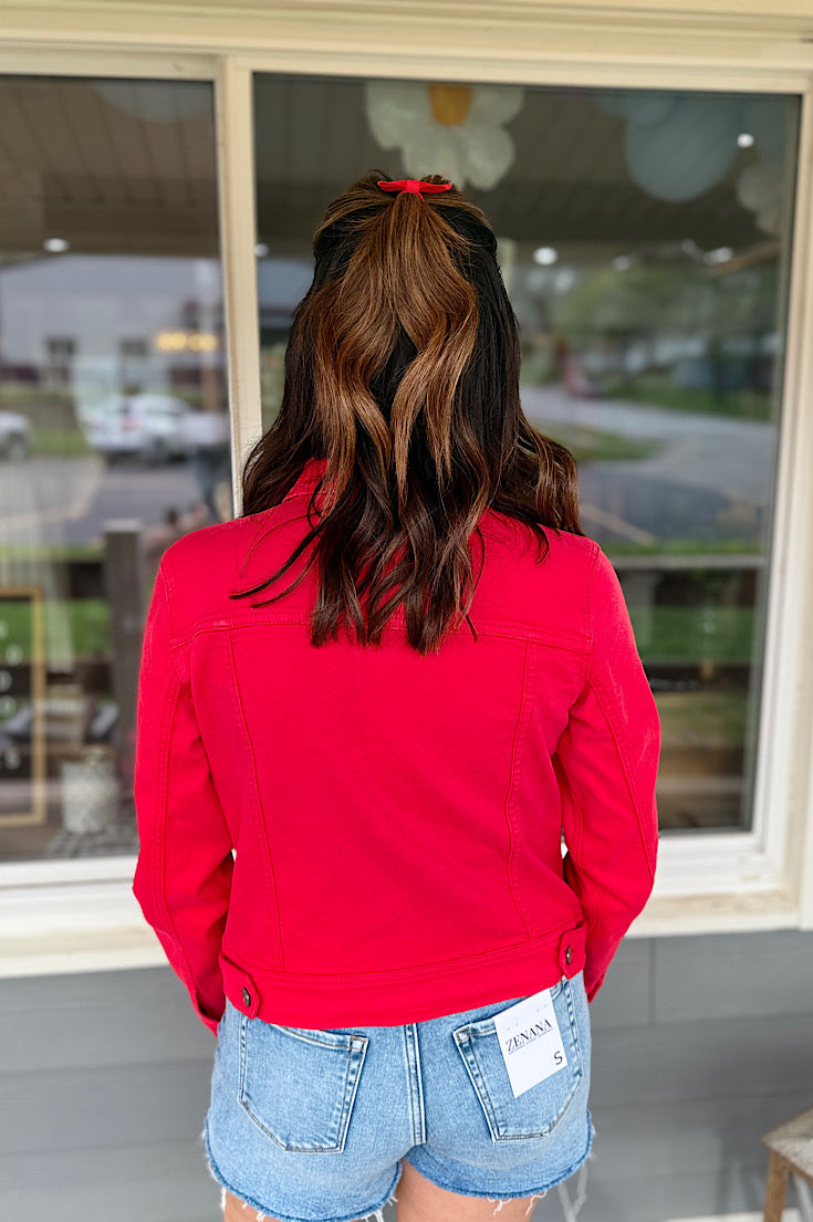 Zoey KanCan Red Denim Jacket