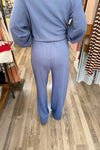 Gideon Dusty Navy Seam Detail Scuba Pants