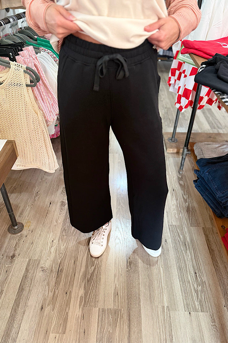 Koda Scuba Wide Leg Crop Pants {2 Colors}