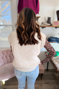 Ainsley Ecru Short Sleeve Sweater Top