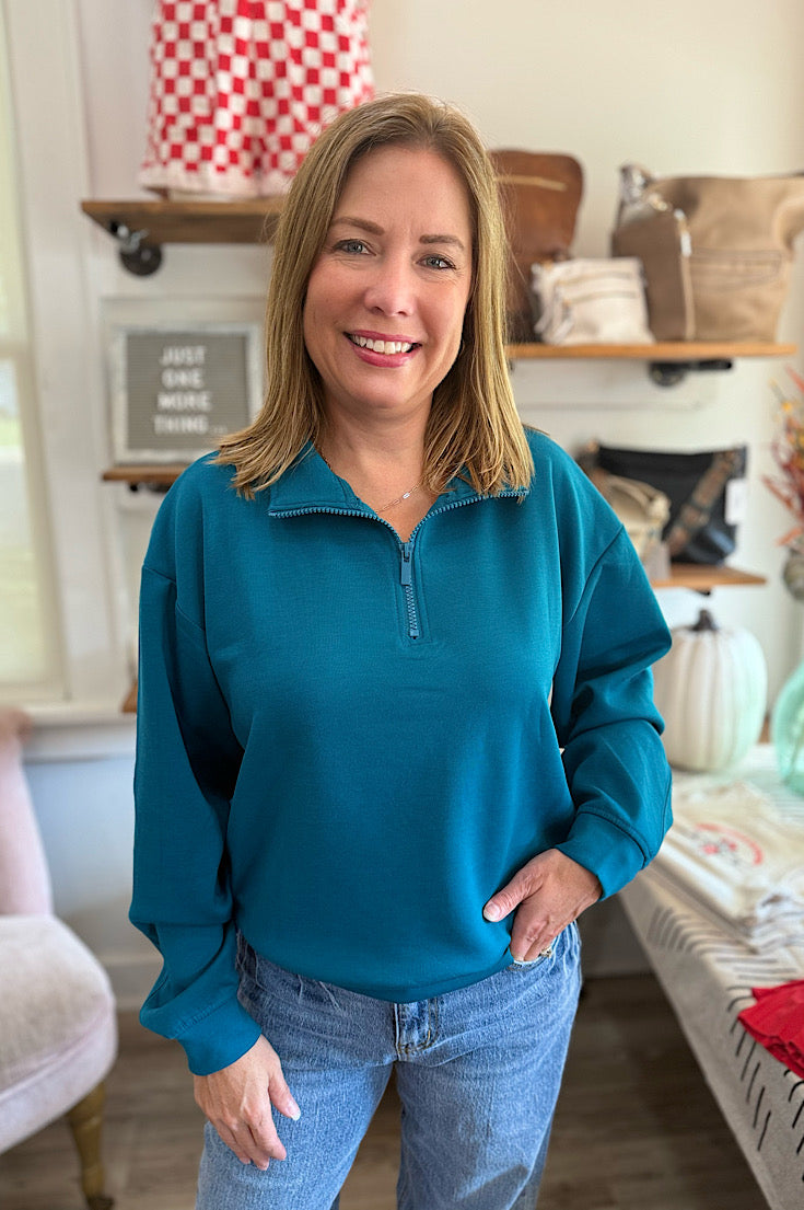 Nevaeh Ocean Teal Scuba Half Zip