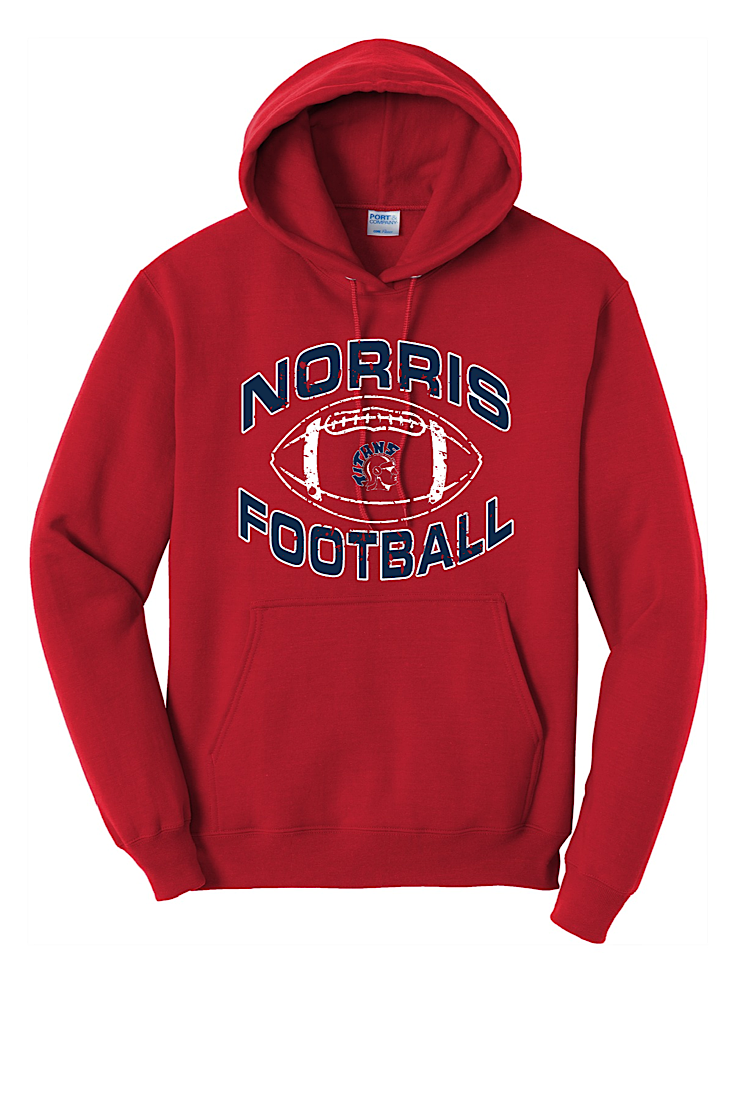 Norris Football Unisex Port & Co Red Hoodie