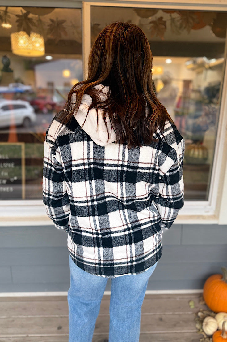 Hank Black & Brown Plaid Shacket