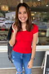 Sarah Ribbed Round Neck Tee {5 colors}