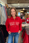 Game Day NE Red 1/4 Zip Sweatshirt